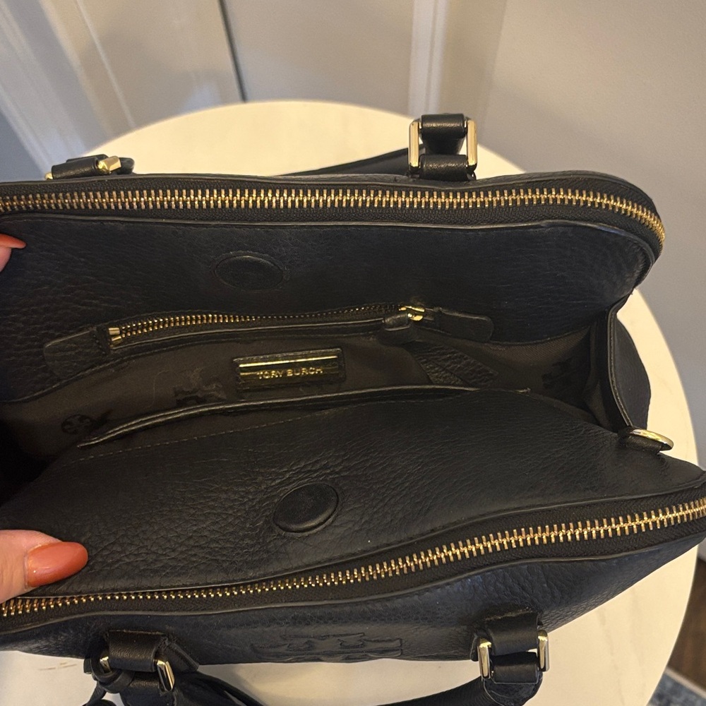 Tory Burch Black Leather Satchel with Tassels - Picture 4 of 4